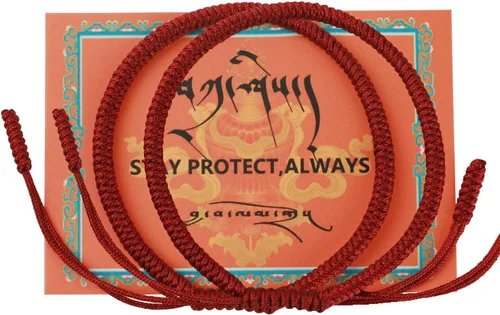Vista 18 de Auténtica pulsera de nudo Dorje bendecida hecha a mano por monjes tibetanos con protección y talismán para mujeres y hombres