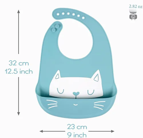Vista 4 de Baberos de alimentación del silicón del bebé, 3pcs baberos impermeables ajustables para la alimentación