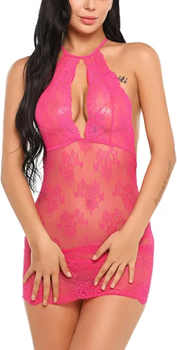 Vista 5 de Avidlove Camisola de encaje para mujer lencería con cuello halter