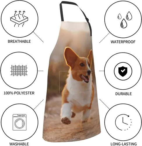 Vista 5 de Delantales personalizados con 2 bolsillos, diseño de tu propio nombre, texto, logotipo, delantal personalizado, resistente a la suciedad, delantales