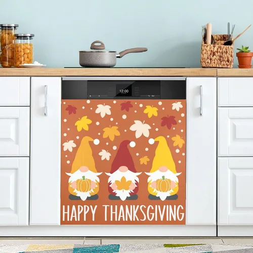 Vista 13 de Christmas Family Gnomes Dishwasher Magnet Cover Refrigerator Door Cover Magnectic Sticker Kitchen Panel Decal Appliances Decor 23x26inch Multi 1
