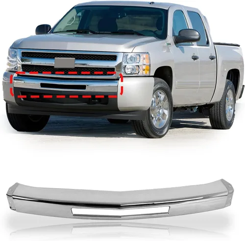 Vista 9 de CarPartsDepot Barra frontal para parachoques delantero para Chevy Silverado Negro