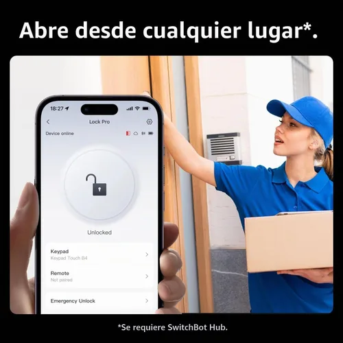 Vista 2 de SwitchBot Smart Lock Pro (plateado), actualización de cerrojo sin llave para cerrojos existentes, sin taladro para inquilinos, bloqueo automático