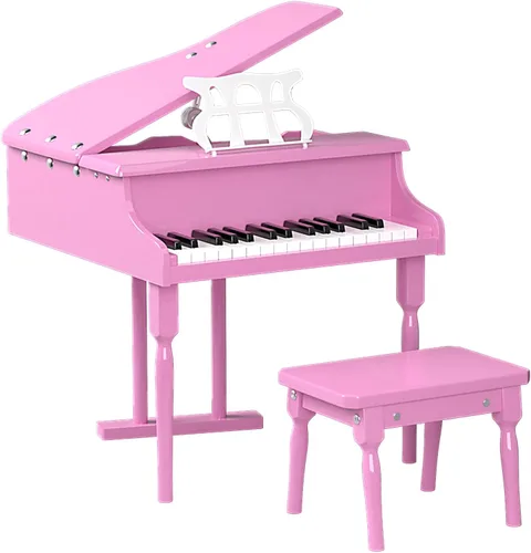 Vista 10 de Costzon Piano Clásico para Niños, Piano de Juguete de Madera con 30 Teclas, con Soporte para Partituras y Banco, Mini Juguete Musical para Niños