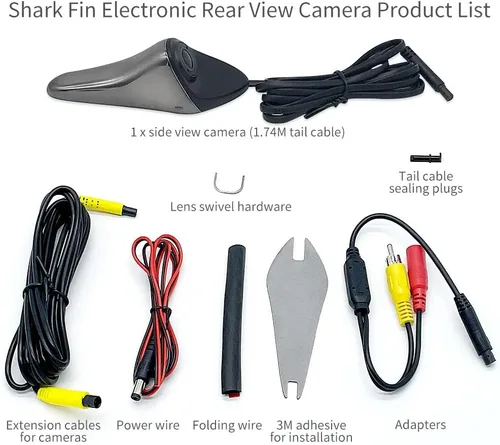 Vista 8 de CVBS Signals Cámara de punto ciego Cámara de visión lateral del coche IP68 impermeable 120 grados gran angular vista lateral espejo kit gris oscuro