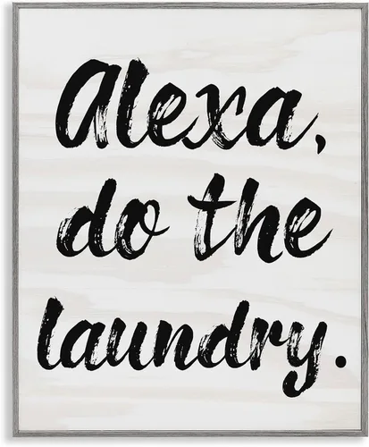 Vista 32 de Alexa Do Laundry Funny' Arte Giclée enmarcado Stupell Industries Negro, 11 x 14 pulgadas, fácil de colgar y resistente, fabricado en Estados
