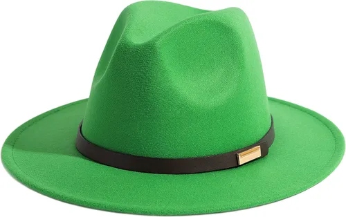 Vista 91 de Sombreros Fedora para hombre, sombrero Panamá de ala ancha con cinturón clásico Unisex Felt Fedora, Adjustable Fit, Breathable Sweatband, All-Day