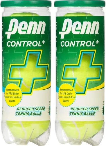 Vista 5 de Penn Control Plus Tennis Balls - Youth Felt Green Dot Tennis Balls for Beginners, 1 Can 3 Balls