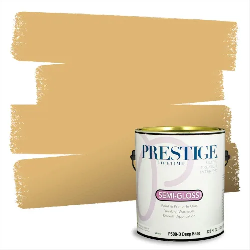 Vista 208 de PRESTIGE Pinturas de pintura exterior e imprimación en uno, 1 galón, plano, combinación comparable de Benjamin Moore* Manzanilla*