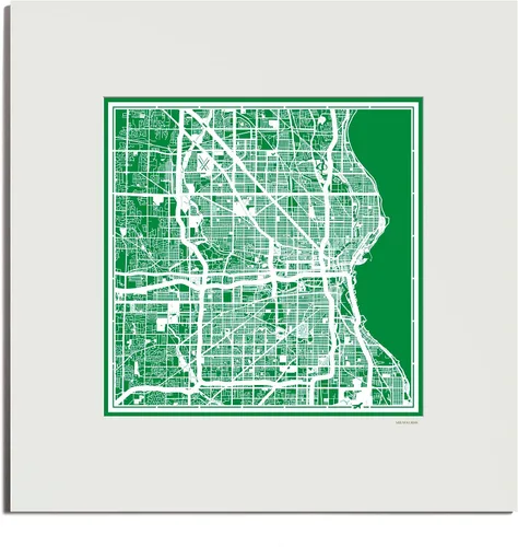 Vista 7 de O3 Design Studio San Diego, CA Paper Cut Map Matted Grey 20x20 in Paper Art