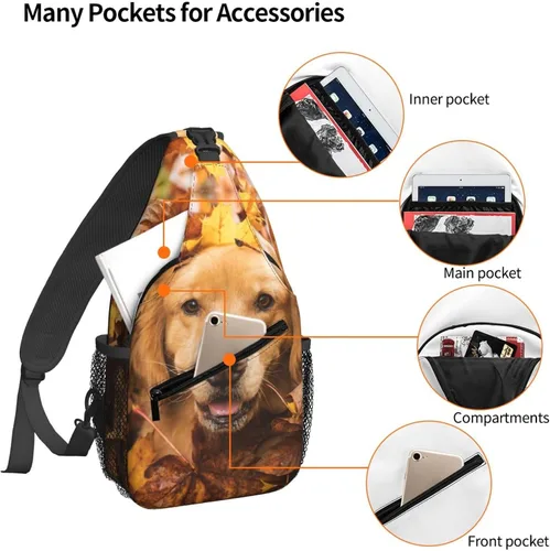 Vista 4 de Famame Mochila bandolera para el pecho, bolsa cruzada para el hombro, gimnasio, ciclismo, viajes, senderismo, para hombres y mujeres, multicolor 26
