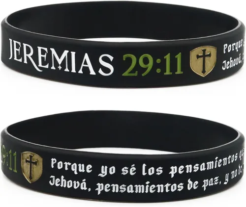 Vista 4 de Giftphoria Pulseras La Biblia Reina-Valera 1960 4 Versículos de la Santa Biblia para el Estudio Bíblico Regalos de estudio bíblico en español