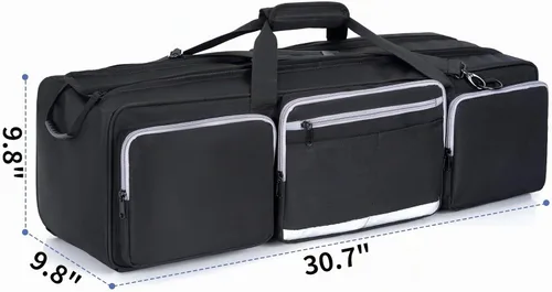Vista 2 de IBVIVIC Bolsa para trípode, 30.7 pulgadas, funda de transporte de trípode resistente con divisor acolchado, bolsa de soporte de luz con doble