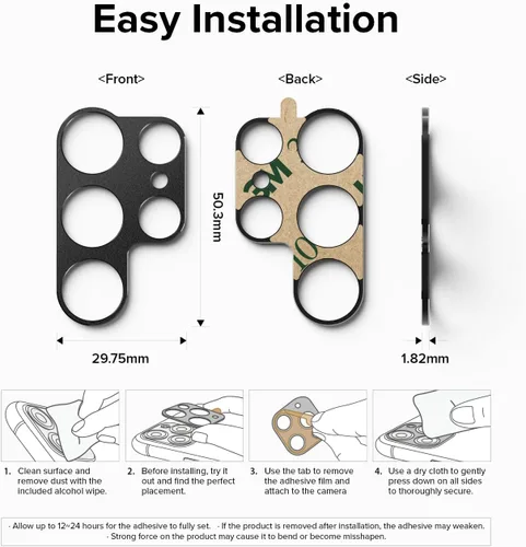 Vista 8 de Ringke Estilo de cámara compatible con Samsung Galaxy S22 Ultra 5G Protector de lente de cámara, marco de aluminio, adhesivo protector resistente