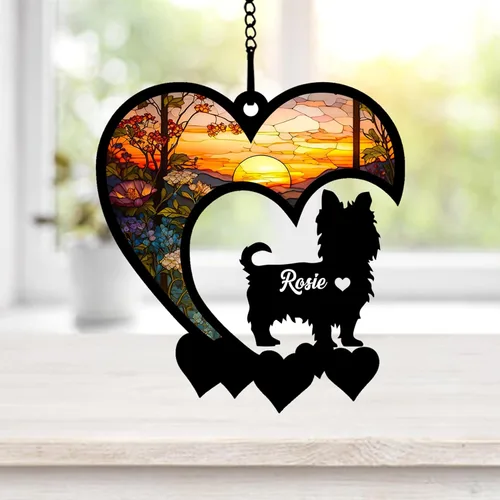 Vista 17 de NAZENTI Atrapasoles personalizado de sabueso afgano, adorno conmemorativo personalizado para la pérdida de mascotas, regalo de condolencia