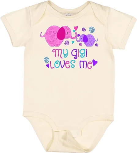 Vista 7 de inktastic My Gigi Loves Me - Body lindo de elefantes para bebé 0020 Blanco
