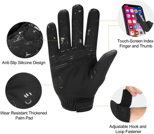 Vista 5 de INBIKE - Guantes para bicicleta de montaña MTB, categoría BMX, categoría ATV, todoterreno, DH, de descenso, para ciclismo, carretera, carreras