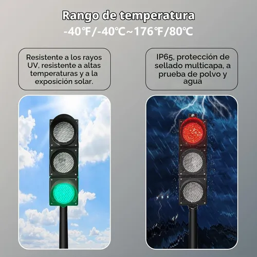 Vista 2 de Juego de luces de tráfico/parada/marcha de 100mm (4 pulgadas) AC85-265V, carcasa de PC impermeable IP65 (controlador de 103 botones)