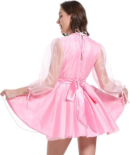 Vista 6 de Disfraz francés de sirvienta para mujer, vestido de Lolita con lazo