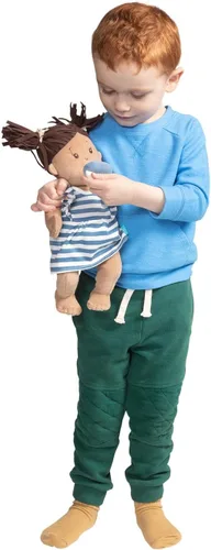 Vista 6 de Manhattan Toy Baby Stella - Muñeca suave de 15 pulgadas, color beige con pelo castaño