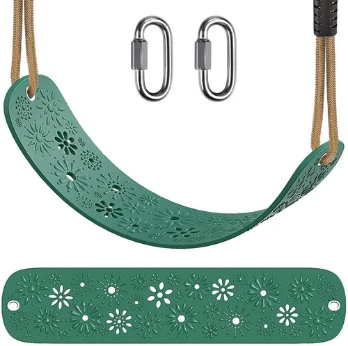 Vista 15 de SELEWARE Asiento de columpio para niños pequeños con respaldo alto de cubeta completa de servicio pesado con mosquetones de bloqueo y cuerda