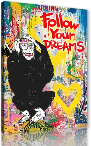 Vista 36 de Arte de pared de graffiti colorido póster impreso en lienzo creativo y moderno, pintura de graffiti de niña nunca te rindas, imágenes inspiradoras
