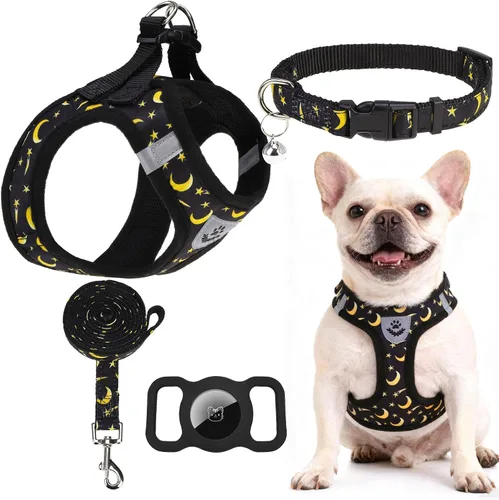 Vista 10 de Arnés para cachorros de otoño de Acción de Gracias - Collar y correa para perro - Arnés de chaleco para perros pequeños de malla suave acolchada