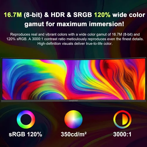 Vista 20 de Amzfast - Monitor de juegos de 24 pulgadas 180Hz 200Hz FHD 1080p, monitor de computadora, sincronización adaptativa de 1 ms, 3000:1, pantalla HDR