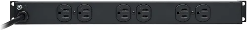 Vista 2 de Tripp Lite Regleta de alimentación PDU para montaje en rack de 12 tomas, enchufes frontales y traseros de grado de red, 15A, 120V, cable de 15 pies