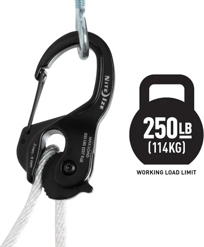 Vista 4 de Nite Ize CamJam XT - Tensor de cuerda de aluminio, mecanismo de leva de amarre versátil con clip de mosquetón, equipo de senderismo seguro esencial