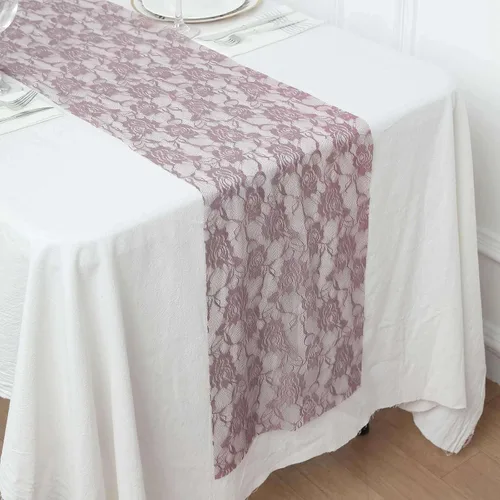 Vista 5 de Efavormart - Camino de mesa de encaje de 12 x 108 pulgadas, amatista violeta