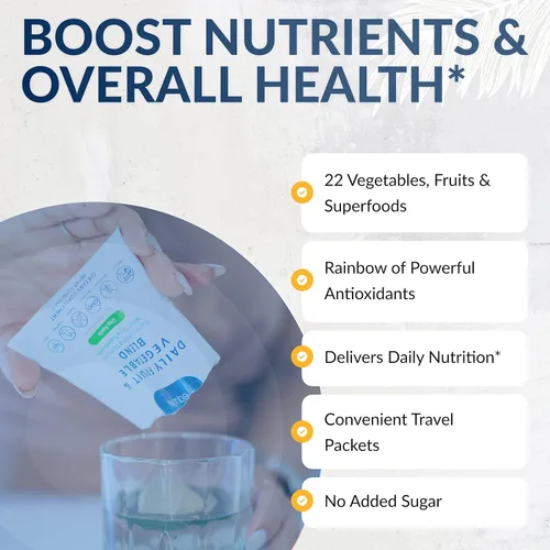 Vista 5 de Equilife Suplemento diario de frutas y verduras, 22 frutas, verduras y superalimentos para apoyar la energía y la salud general, fibra, sin azúcar