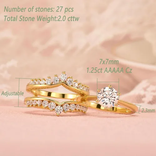 Vista 6 de Wuziwen Anillo de boda vintage, anillos de compromiso para mujer, plata de ley, talla 5-12