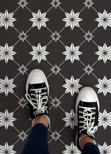 Vista 3 de FloorPops Azulejos Rigel negros adhesivos para el suelo, FP3990