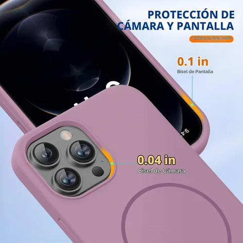 Vista 5 de Miracase - Funda compatible con iPhone 12 Pro Max, [forro de microfibra suave antiarañazos], funda de silicona líquida de goma de gel a prueba