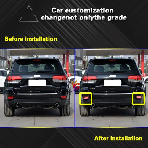 Vista 3 de Compatible con Jeep Compass 2011-2016, Jeep Grand Cherokee 2011-2021, Dodge Journey 2011-2017, luz de parachoques LED, luz de freno, luz antiniebla