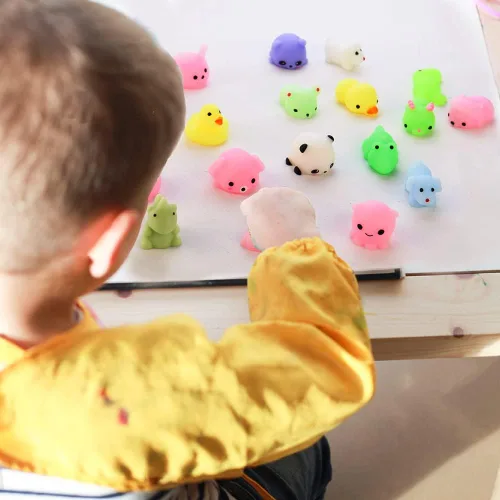 Vista 4 de 20 piezas Kawaii Mochi Animal Squishies para aliviar el estrés, juguetes para apretar, regalos de cumpleaños, premios en el aula, regalos de fiesta