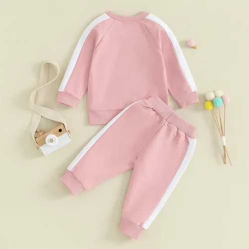 Vista 3 de Fernvia Ropa para bebé niña de 3, 6, 9, 12, 18 y 24 meses, conjuntos de sudadera de manga larga + pantalones