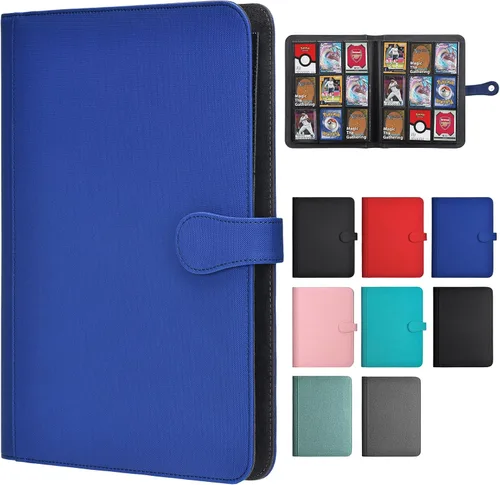 Vista 12 de HerriaT Carpeta de tarjetas intercambiables, carpeta de colección de tarjetas de poliuretano de 9 bolsillos para 360 tarjetas, libro de tarjetas