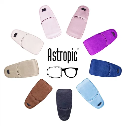Vista 6 de Parche de ojo de seda Astropic para gafas de adultos y niños para cubrir cualquier ojo (Mediano, Violeta)