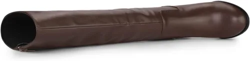 Vista 4 de Allegra K Botas altas hasta la rodilla con tacón redondo y puntera redonda para mujer