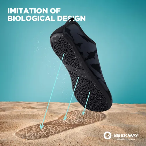 Vista 2 de Seekway - Zapatos de agua para hombres o mujeres adultos, tipo calcetín, de secado rápido, sensación de pie descalzo, ideales para la playa, nadar