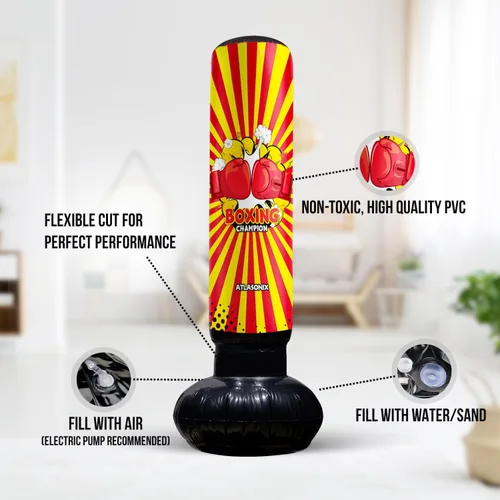 Vista 2 de Punching Bag for Kids 8-12 - Punching Bag for Kids, Blow Up Boxing Bag, Fun Punch, Toy & Gifts for Boys and Girls, Fun Active Game Birthday Gift