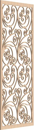 Vista 85 de 9 3/8"W x 24 3/8"H x 1/4"T Marilla Decorativos Paneles de Pared de Madera Calado, Abedul