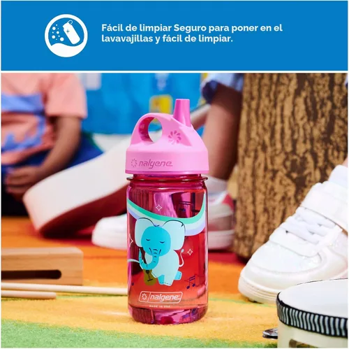 Vista 3 de Nalgene Kids Sustain Grip-N-Gulp - Botellas de agua hechas con material derivado del 50% de residuos de plástico