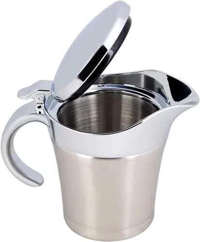 Vista 4 de Salsa de 15.2 fl oz, olla de salsa, acero inoxidable 304 con aislamiento térmico de doble pared, recipiente para servir bebidas, olla de cocina