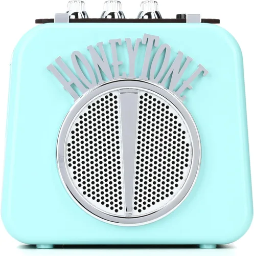 Vista 2 de Danelectro Honeytone N-10, amplificador pequeño de guitarra, color aqua