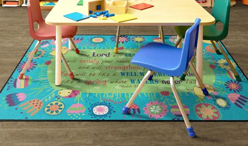 Vista 2 de Flagship Carpets God's Garden - Alfombra inspiradora de adoración bíblica, alfombra de aprendizaje para aula o hogar, habitación de niños o sala
