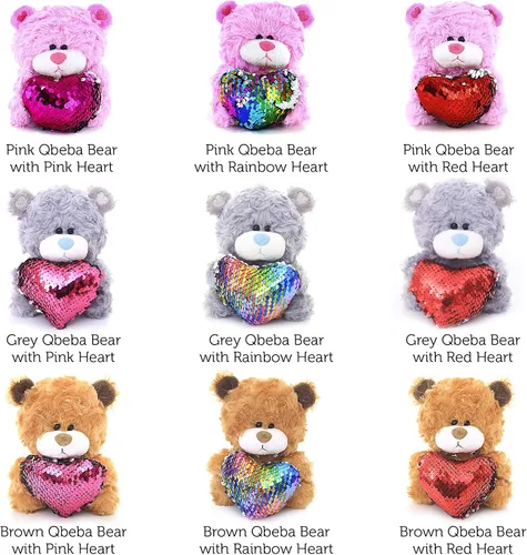 Vista 3 de Plushland Qbeba - Oso de peluche de 6 pulgadas, lindo amor, día de San Valentín o sorpresa de Navidad para niños y niñas, tamaño exprimible