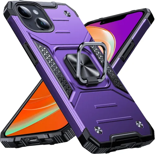 Vista 38 de Anqrp Funda resistente para iPhone 6/7/8/SE/SE2 con soporte de anillo mejorado y agarre, grado militar, a prueba de golpes, resistente y robusta